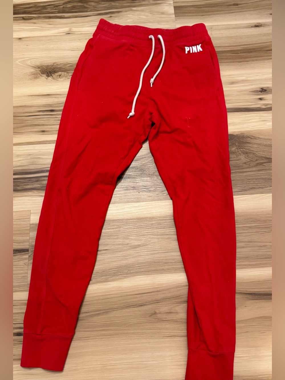 PINK Victoria's Secret Red Jogger Pants White Drawstring women’s medium